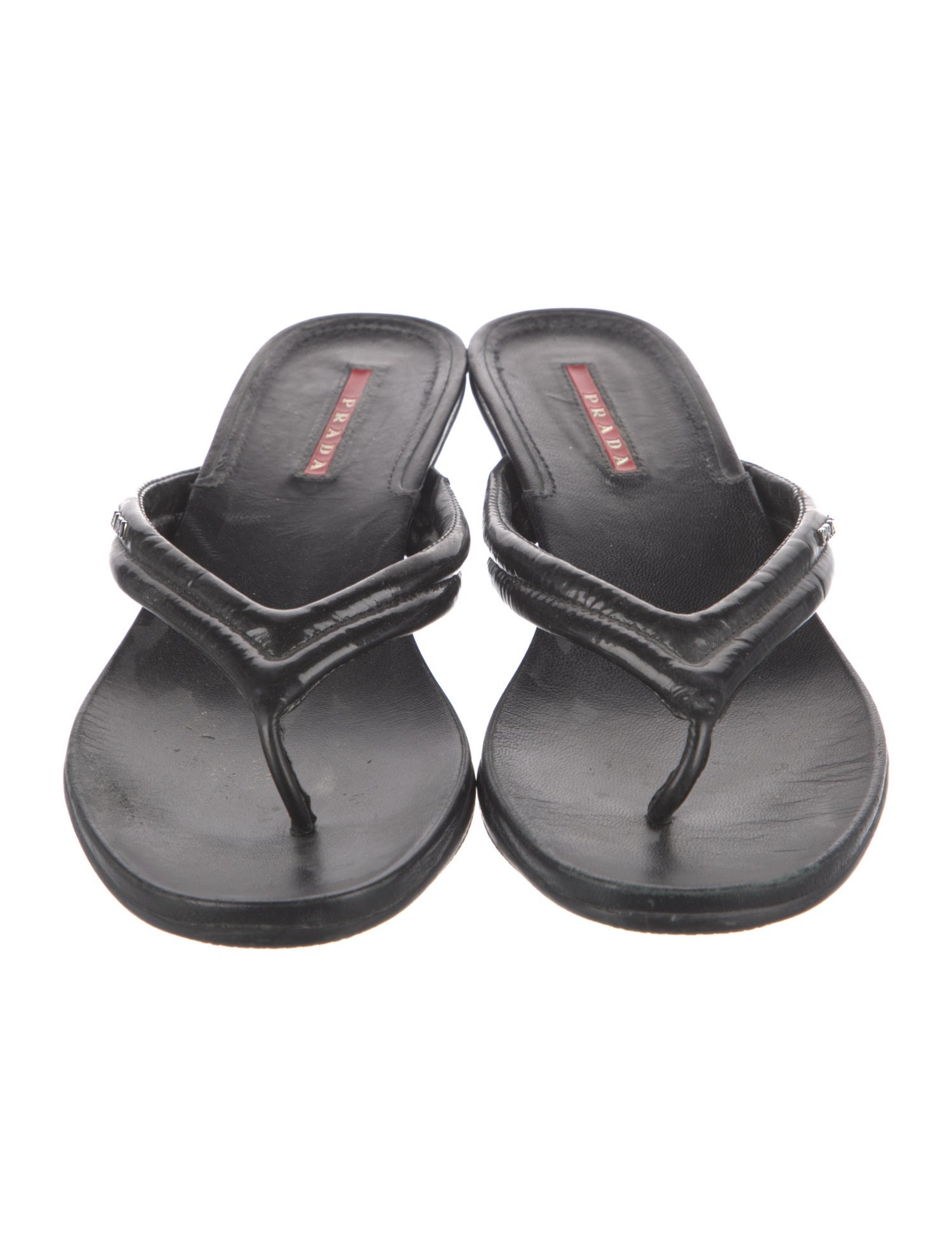 Prada Sport Signature Logo Leather Slides