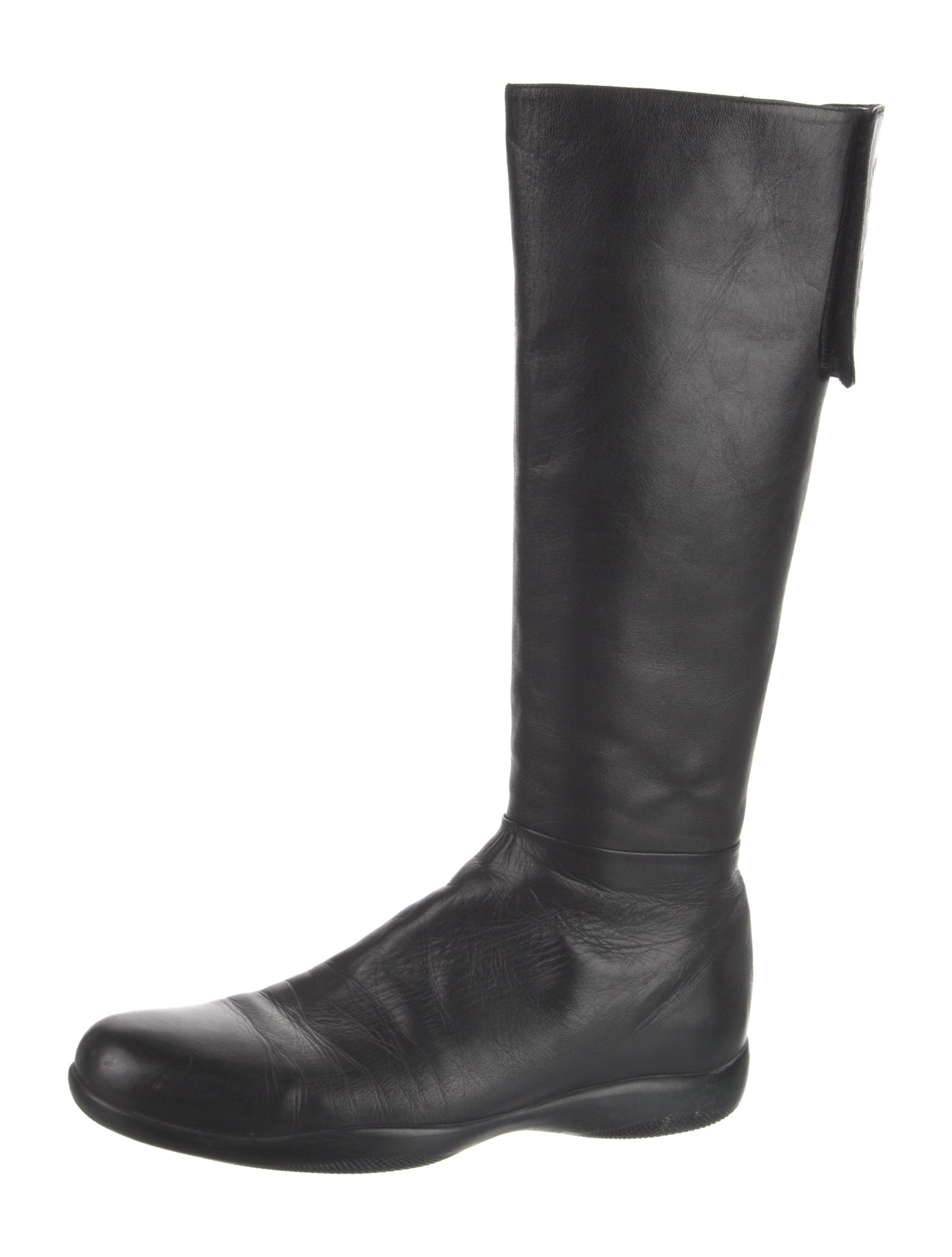 Prada Sport Riding Leather Riding Boots - Black Boots, Shoes