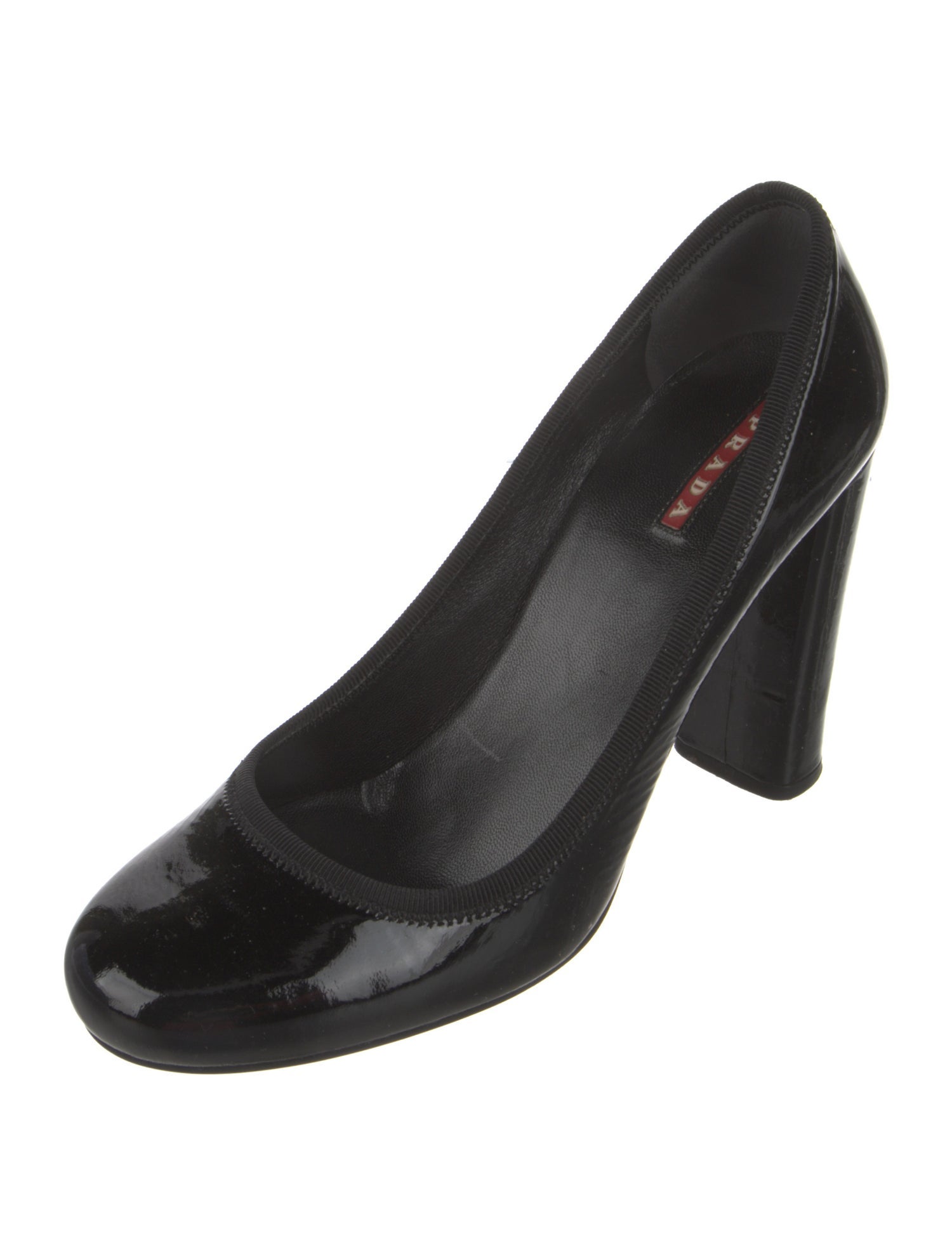 Prada Sport Patent Leather Grosgrain Trim Pumps