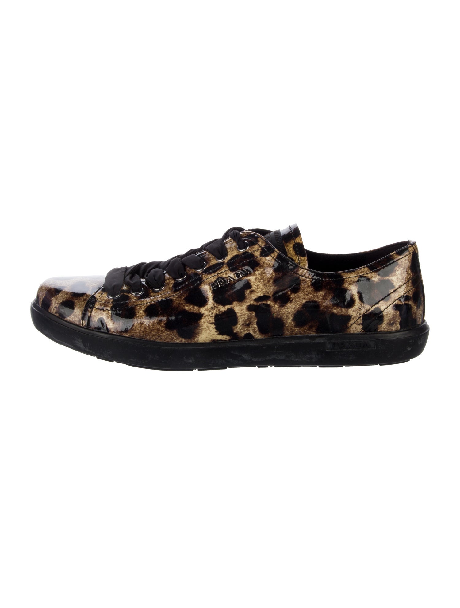Prada Sport Patent Leather Animal Print Sneakers