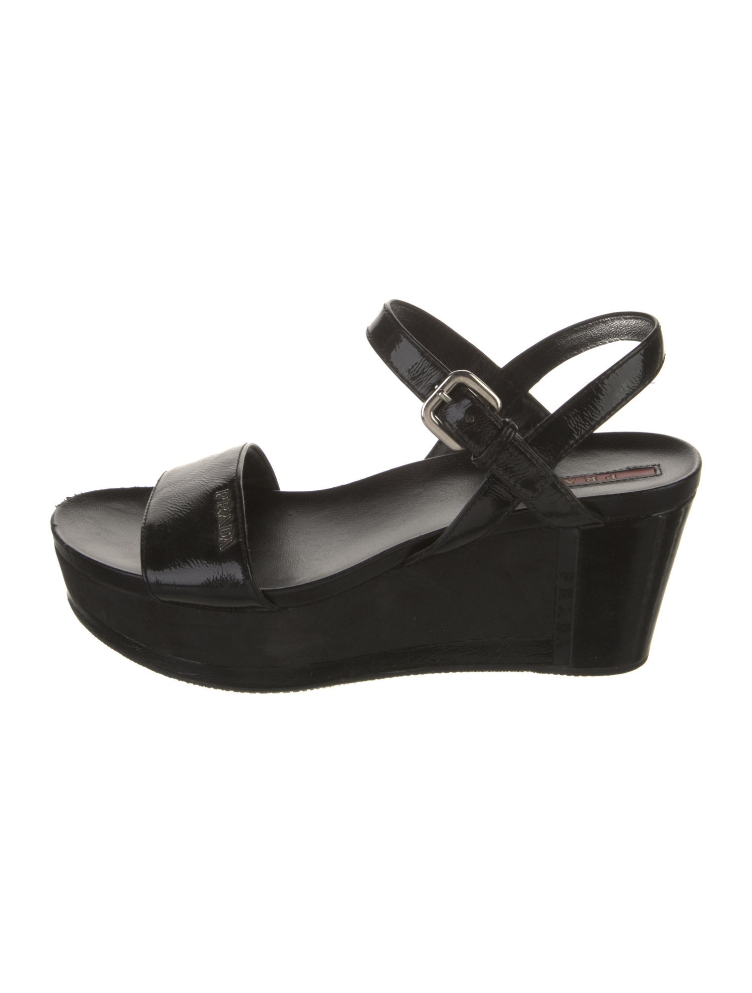 Prada Sport Patent Leather Slingback Sandals