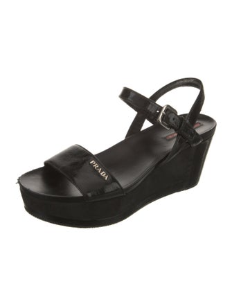 Prada Sport Patent Leather Slingback Sandals