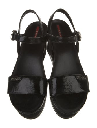 Prada Sport Patent Leather Slingback Sandals