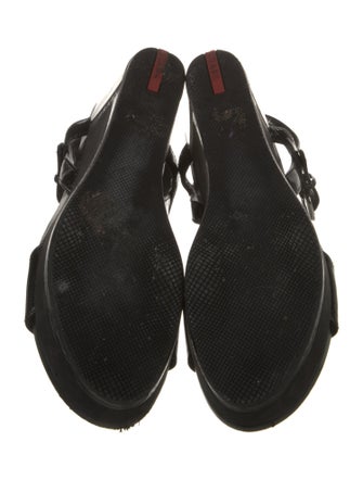 Prada Sport Patent Leather Slingback Sandals