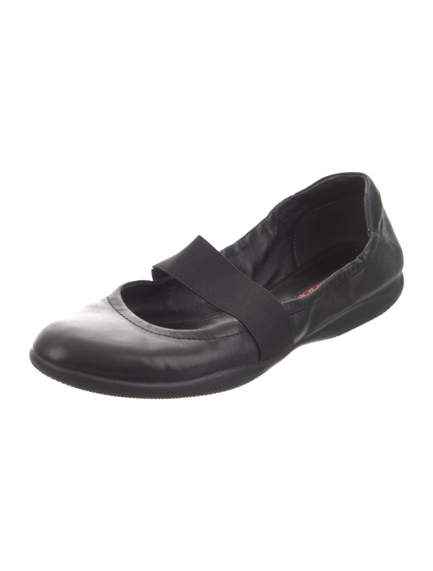 Prada Sport Leather Mary Jane Flats