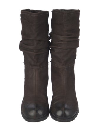 Prada Sport Leather Studded Accents Slouch Boots