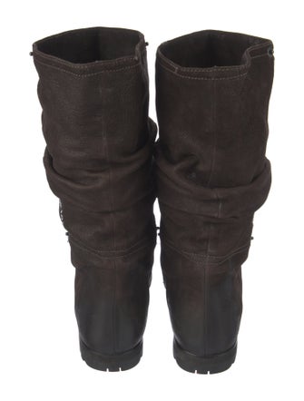 Prada Sport Leather Studded Accents Slouch Boots