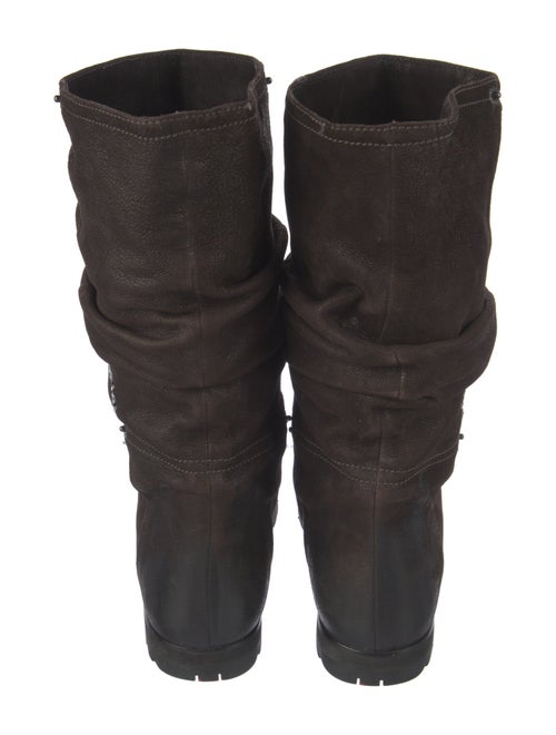Prada Sport Leather Studded Accents Slouch Boots
