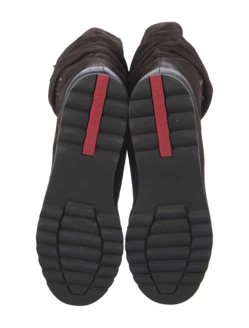 Prada Sport Leather Studded Accents Slouch Boots