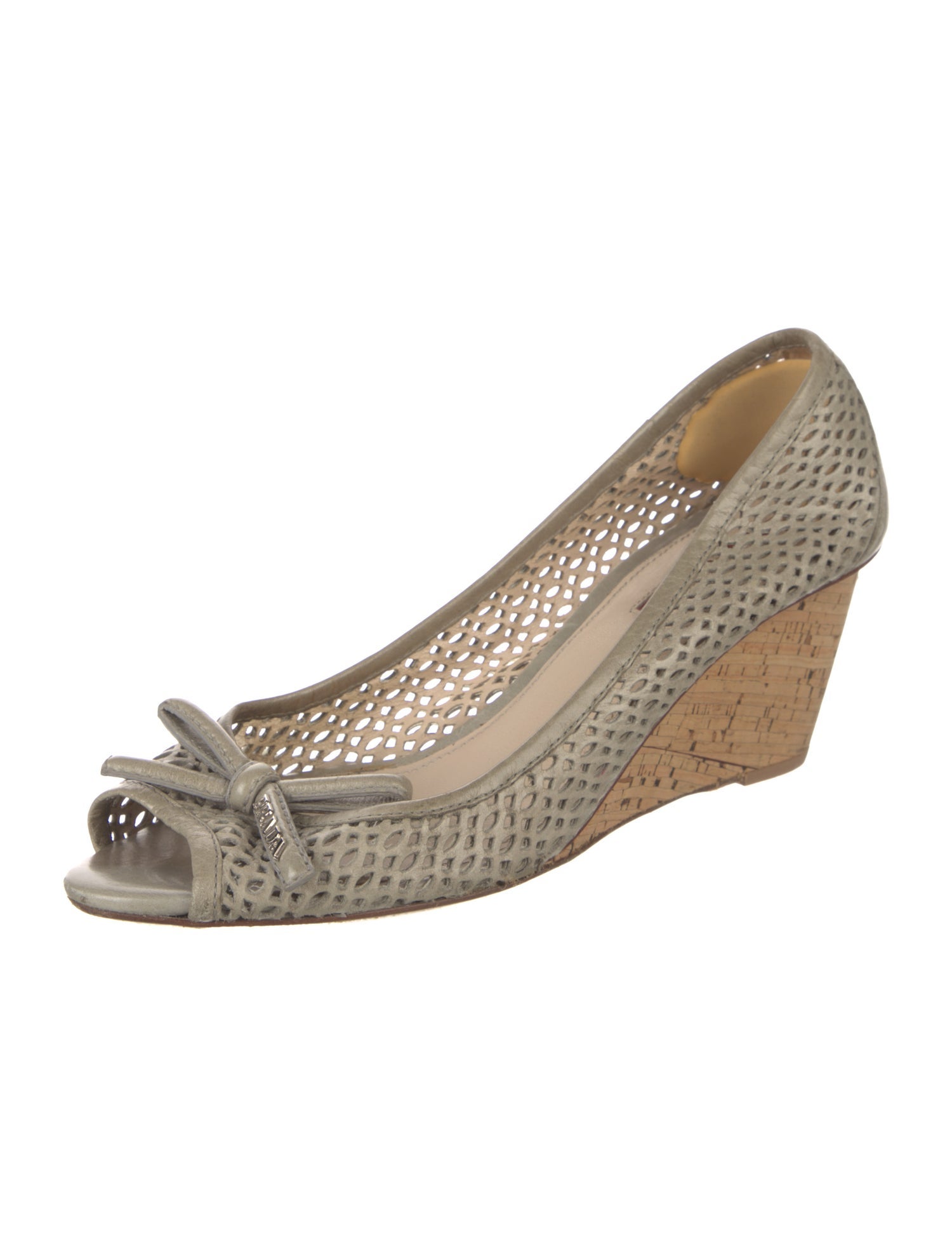 Prada Sport Leather Bow Accents Pumps