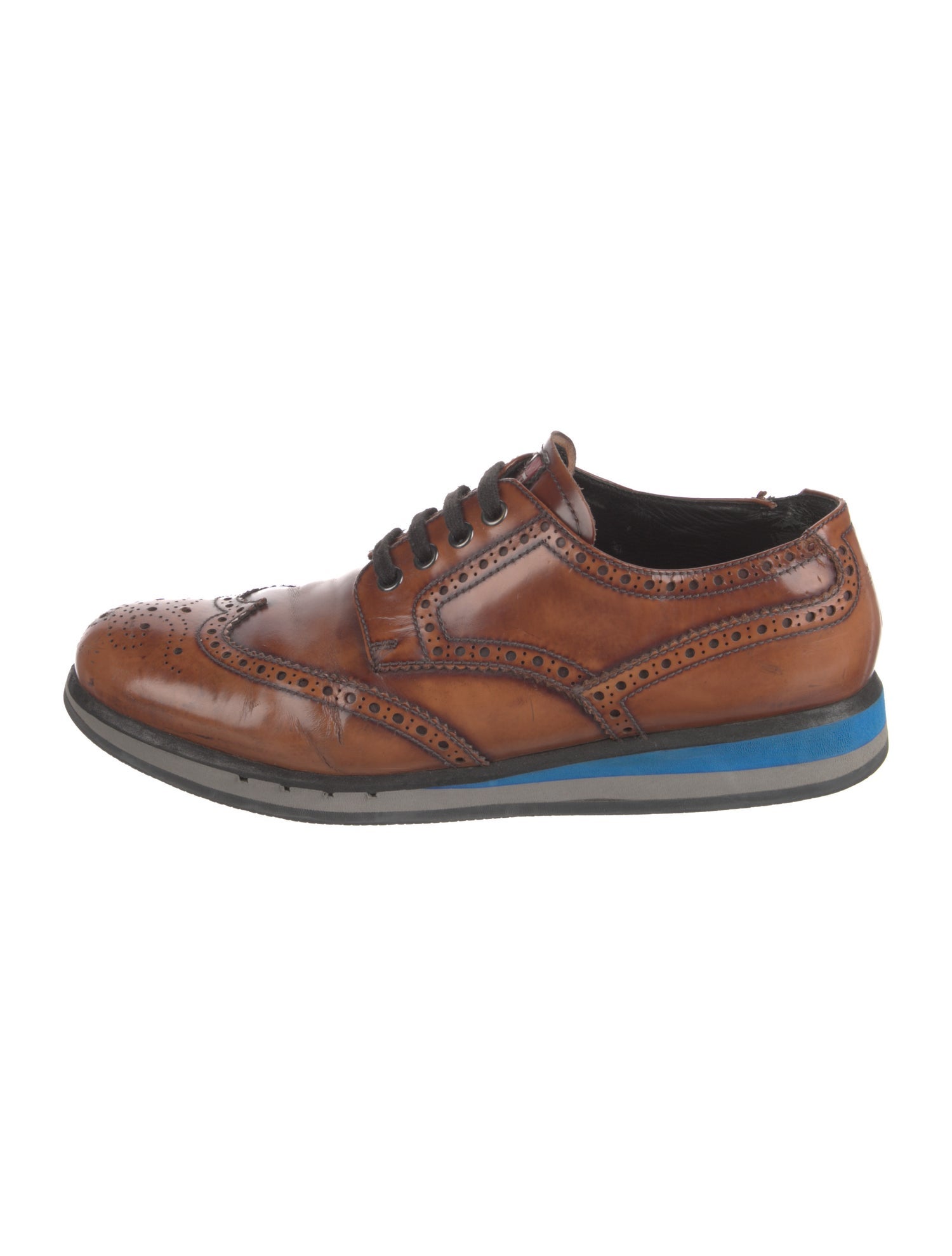 Prada Sport Leather Lasercut Accents Brogues