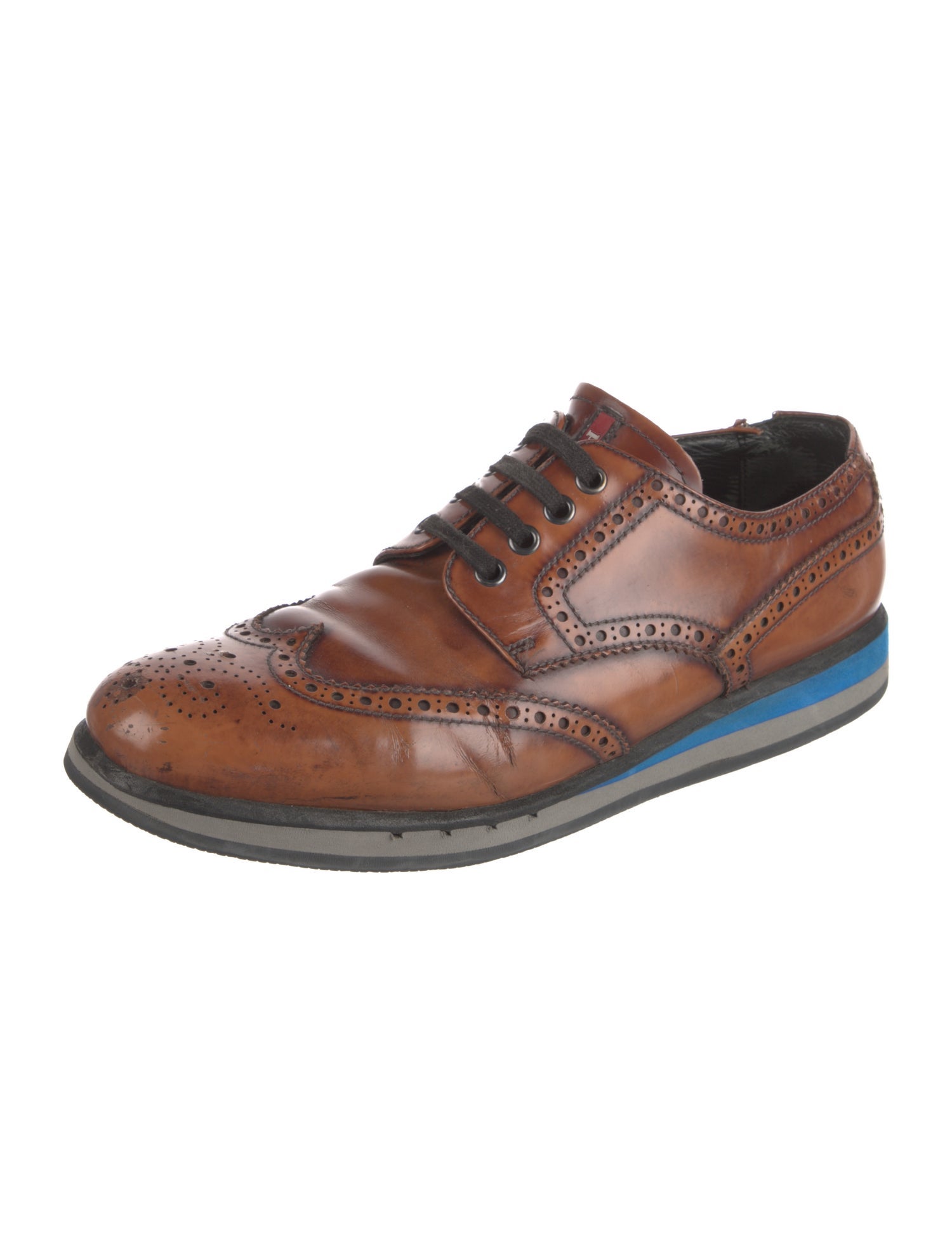 Prada Sport Leather Lasercut Accents Brogues