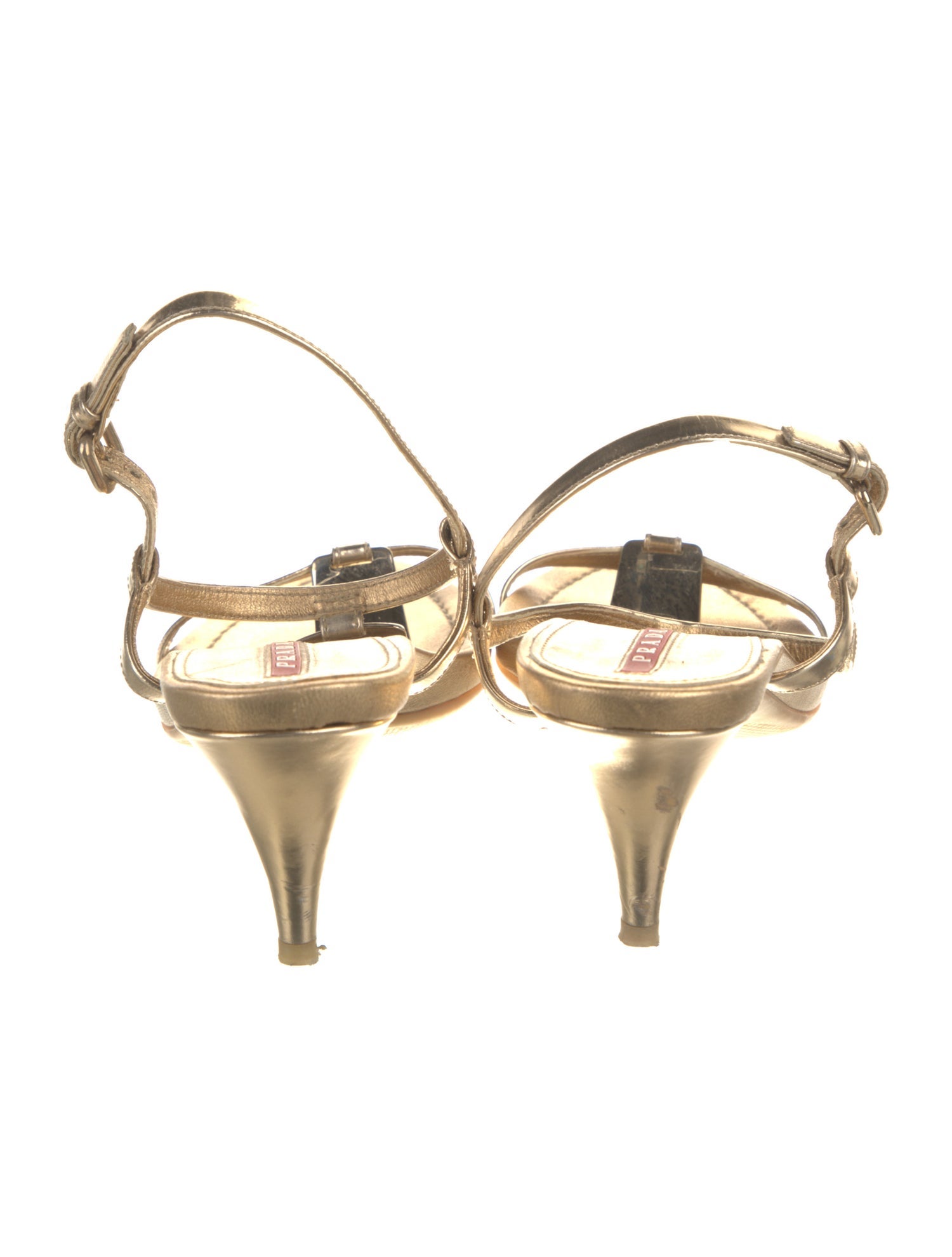 Prada Sport Leather T-Strap Sandals