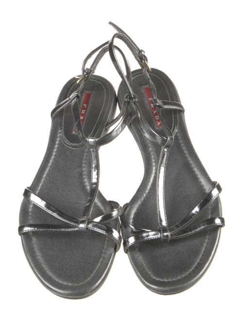 Prada Sport Patent Leather T-Strap Sandals