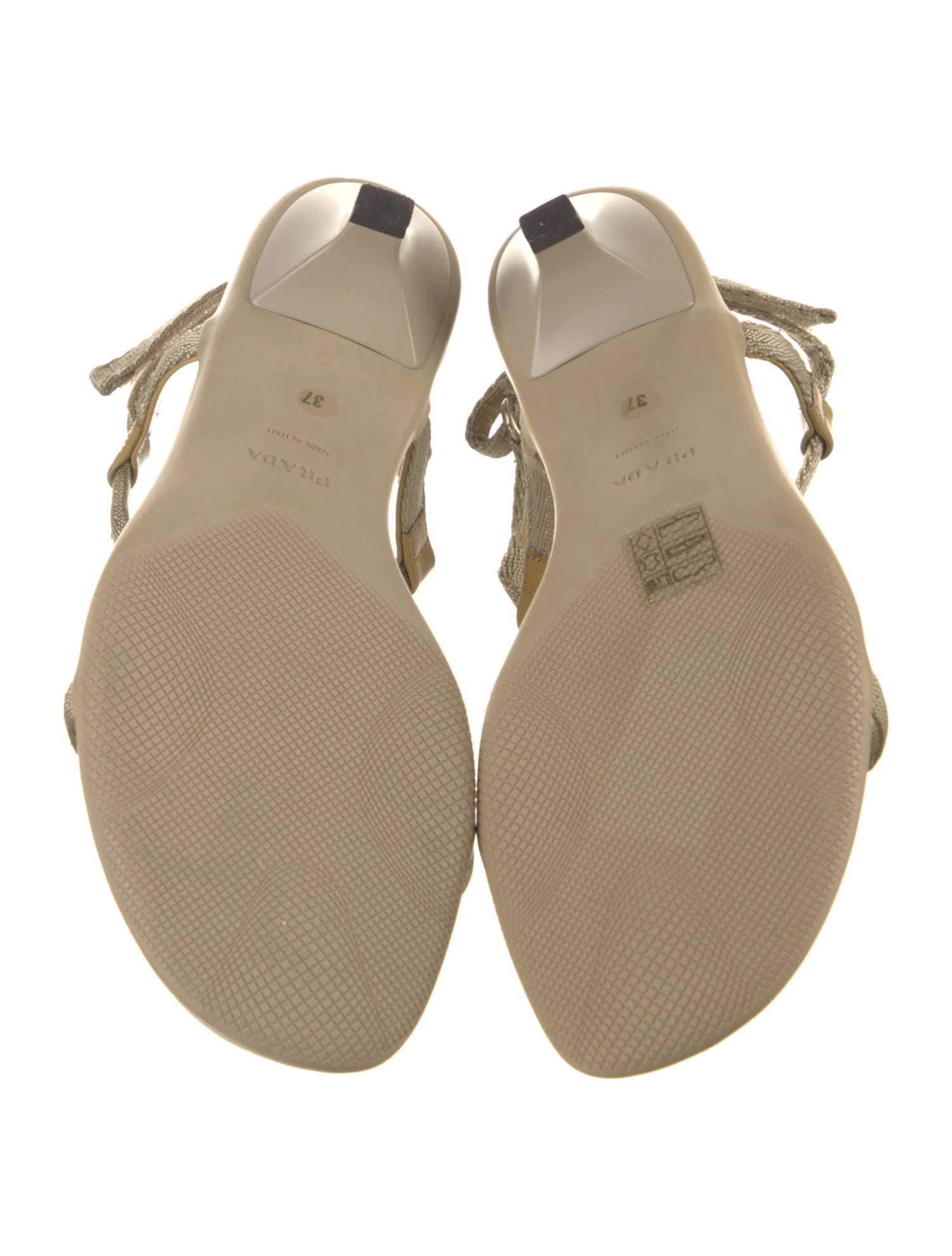 Prada Sport Leather T-Strap Sandals