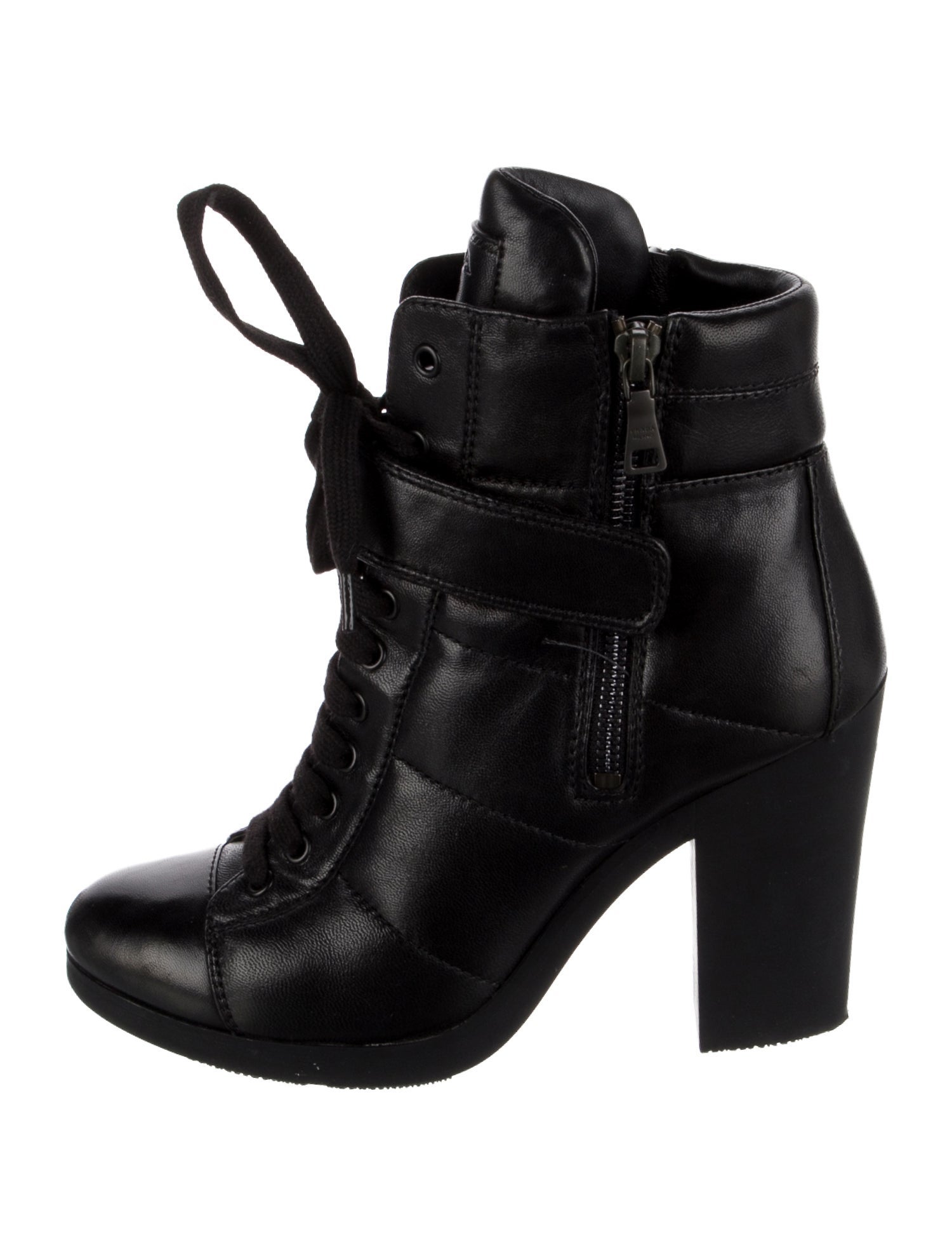 Prada Sport Leather Lace-Up Boots