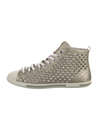 Prada Sport Glitter Studded Accents Sneakers