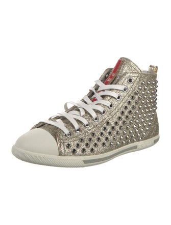Prada Sport Glitter Studded Accents Sneakers