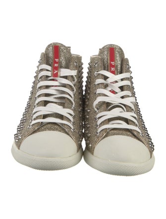 Prada Sport Glitter Studded Accents Sneakers