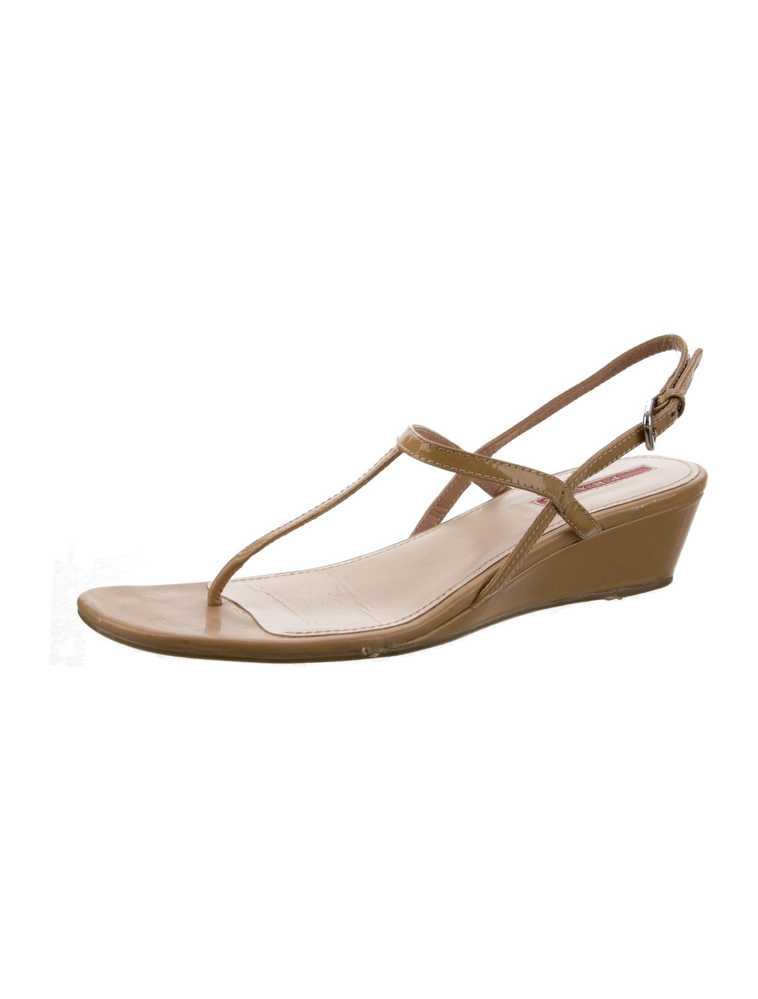 Prada Sport Patent Leather Slingback Sandals