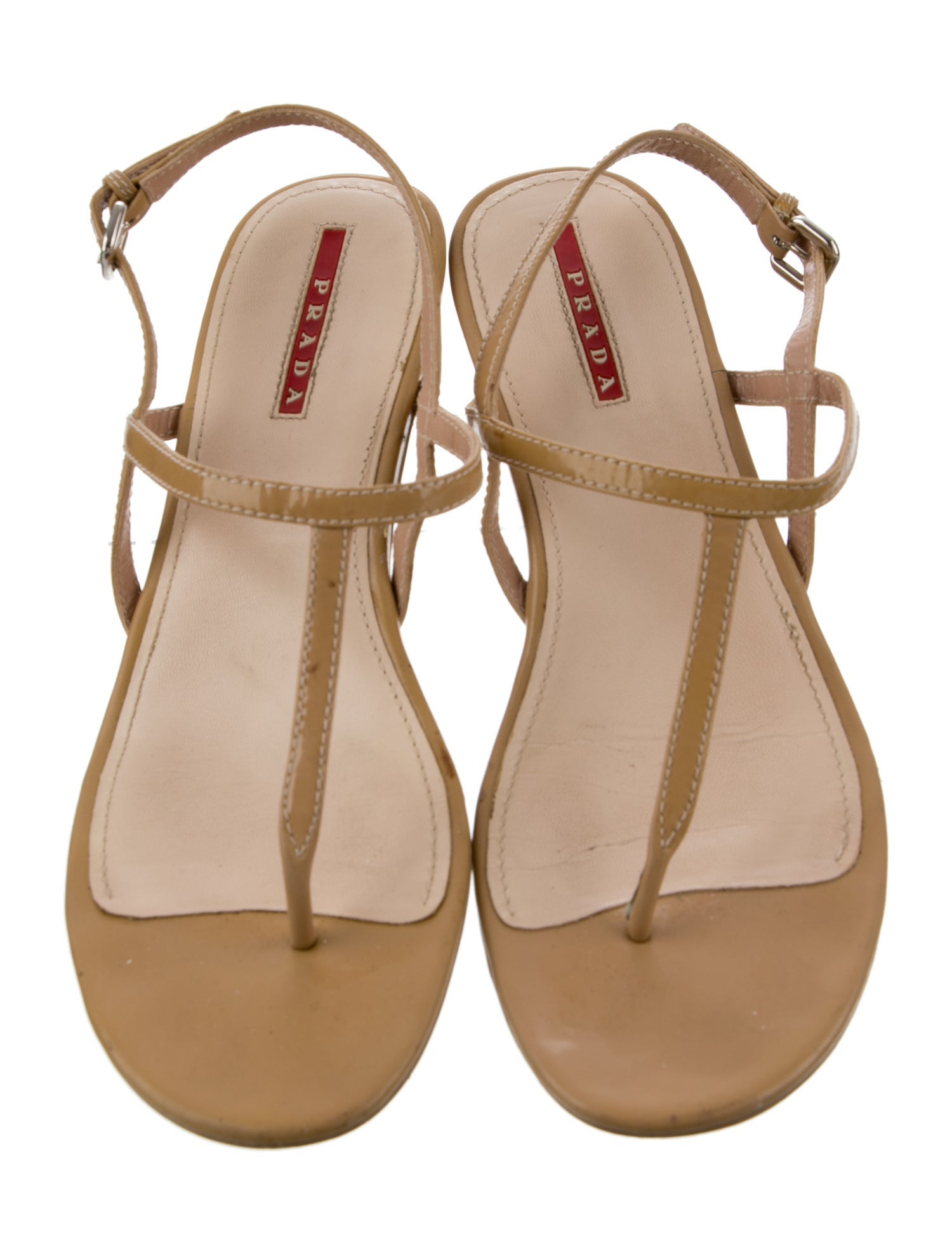 Prada Sport Patent Leather Slingback Sandals