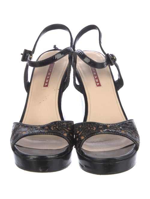 Prada Sport Patent Leather Slingback Sandals