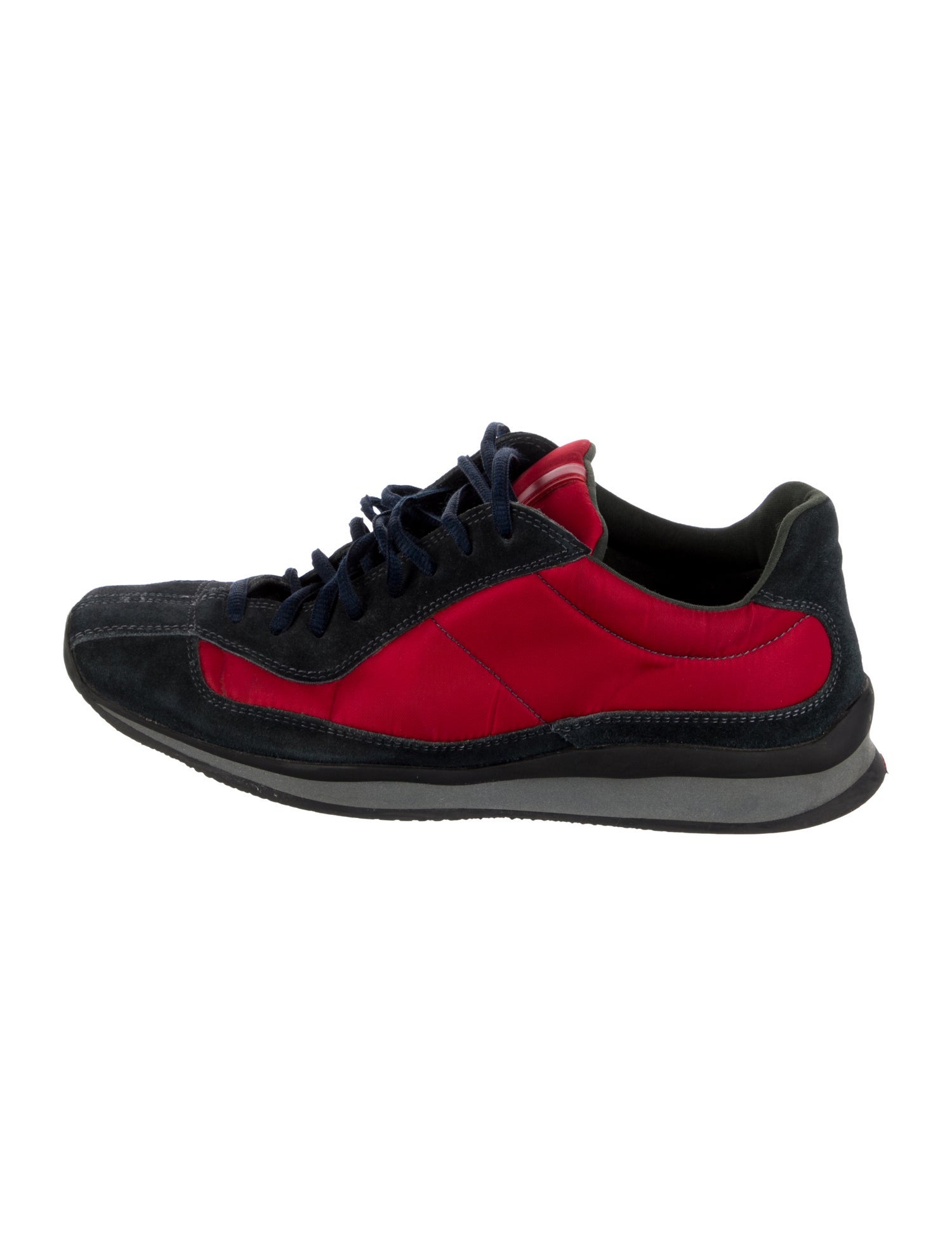 Prada Sport Suede Colorblock Pattern Sneakers