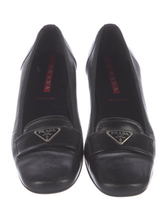Prada Sport Signature Logo Leather Loafers