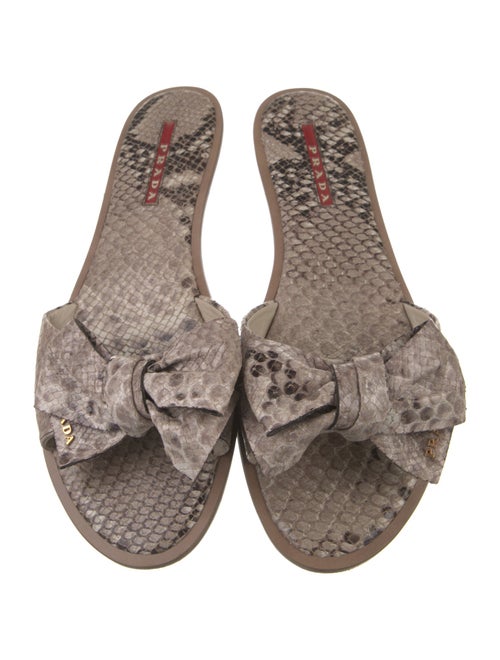 Prada Sport Leather Animal Print Slides