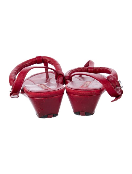 Prada Sport Leather T-Strap Sandals