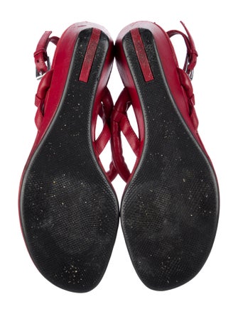 Prada Sport Leather T-Strap Sandals