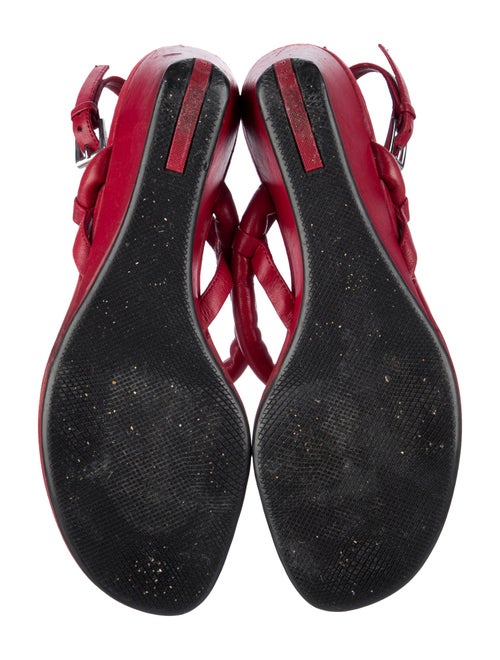 Prada Sport Leather T-Strap Sandals