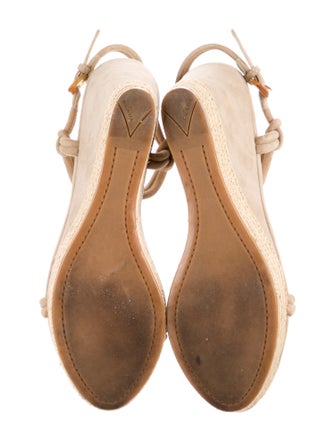 Prada Sport Suede Braided Accents T-Strap Sandals