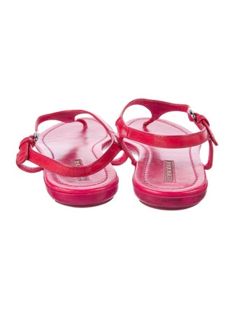 Prada Sport Patent Leather T-Strap Sandals