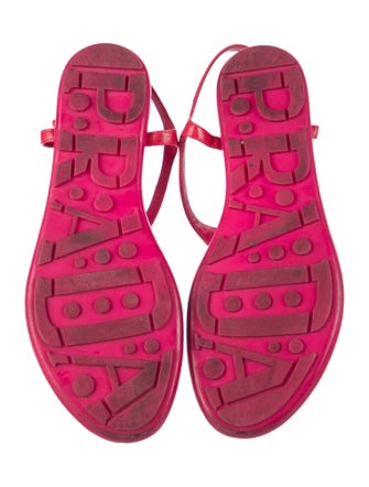 Prada Sport Patent Leather T-Strap Sandals