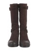 Prada Sport Suede Distressed Accents Moto Boots