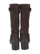 Prada Sport Suede Distressed Accents Moto Boots
