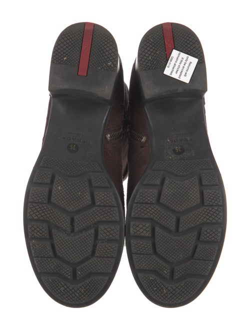 Prada Sport Suede Distressed Accents Moto Boots