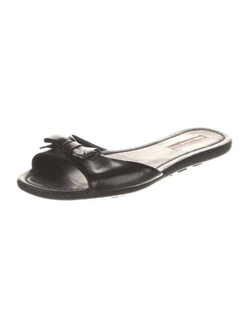 Prada Sport Patent Leather Bow Accents Slides