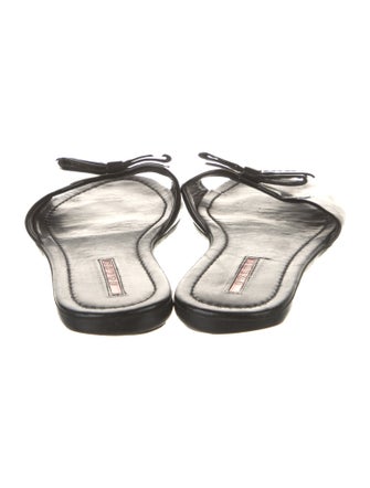 Prada Sport Patent Leather Bow Accents Slides