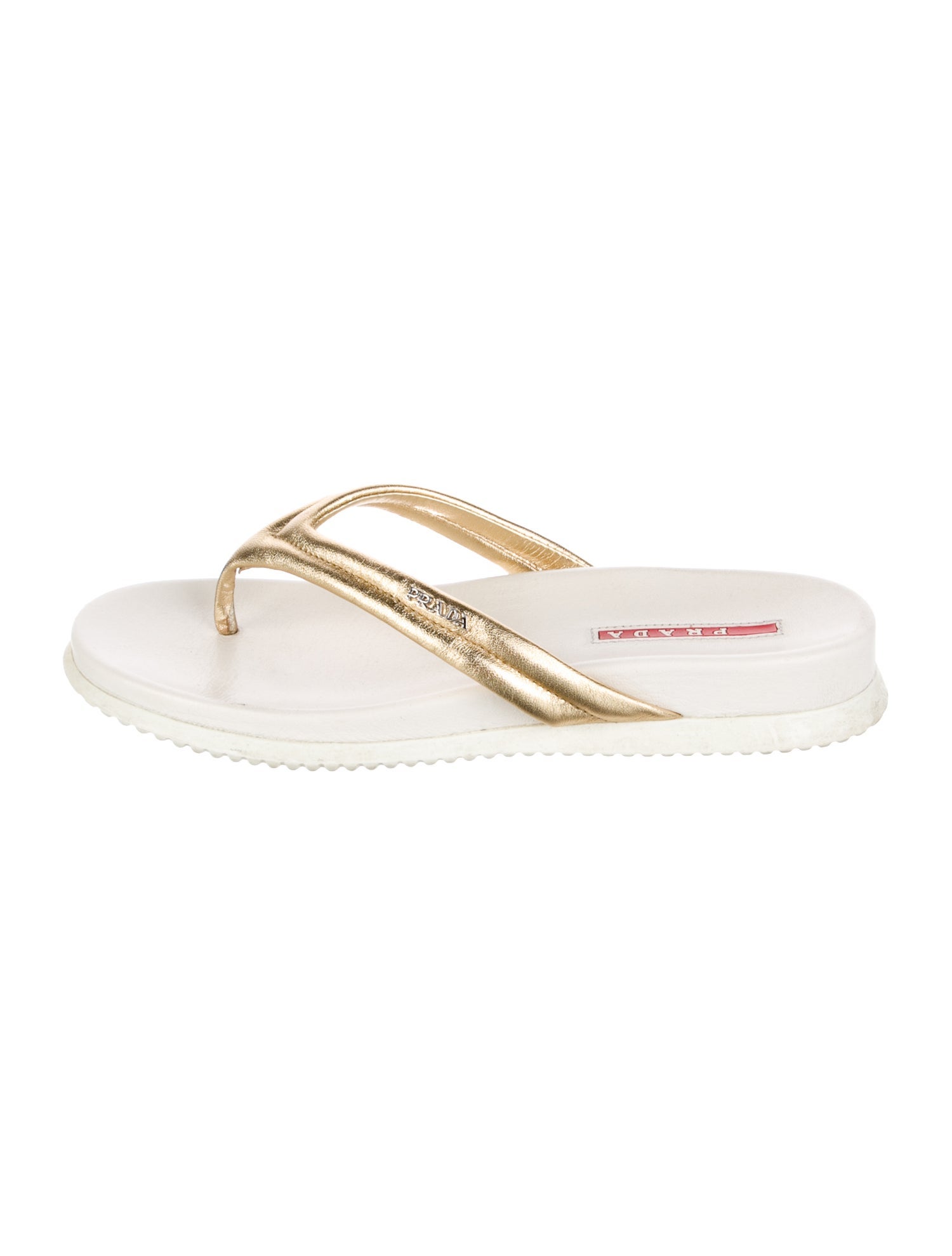 Prada Sport Leather Flip Flops