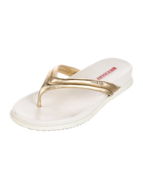 Prada Sport Leather Flip Flops