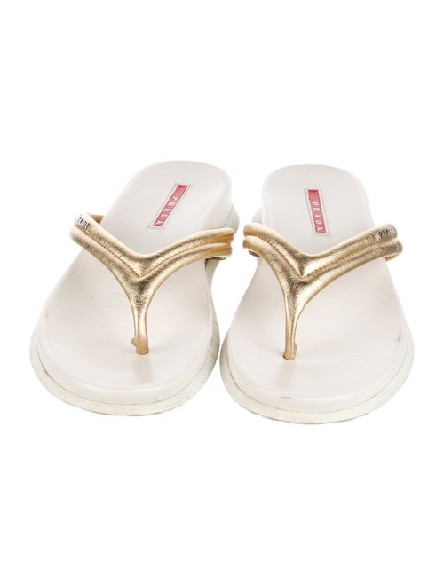 Prada Sport Leather Flip Flops