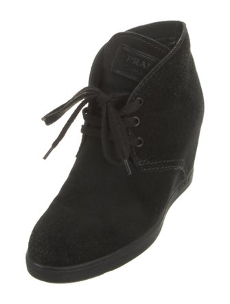 Prada Sport Suede Lace-Up Boots
