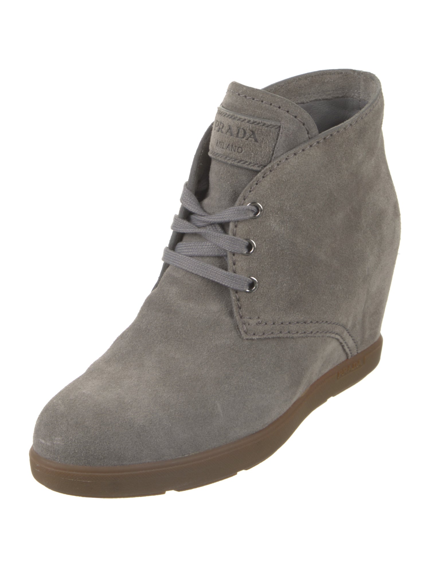 Prada Sport Suede Lace-Up Boots