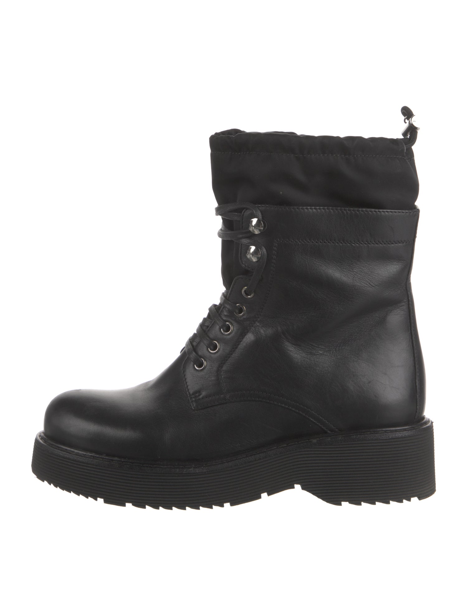 Prada Sport Leather Combat Boots