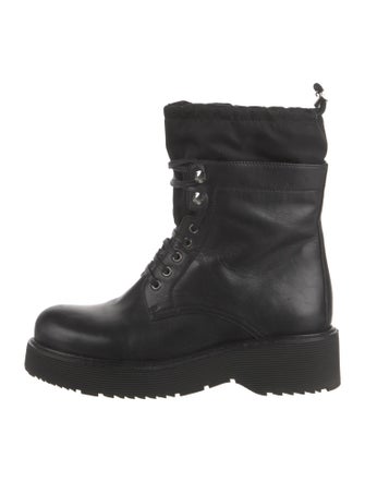 Prada Sport Leather Combat Boots