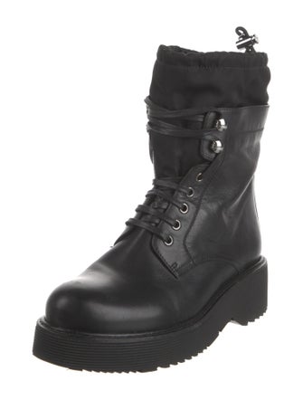 Prada Sport Leather Combat Boots