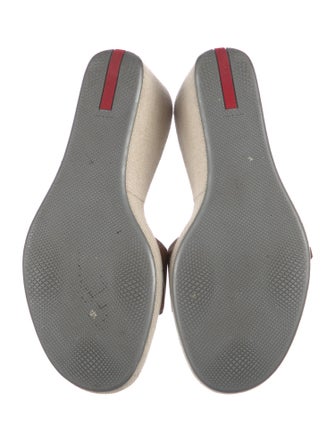 Prada Sport Leather Leather Trim Embellishment Slides