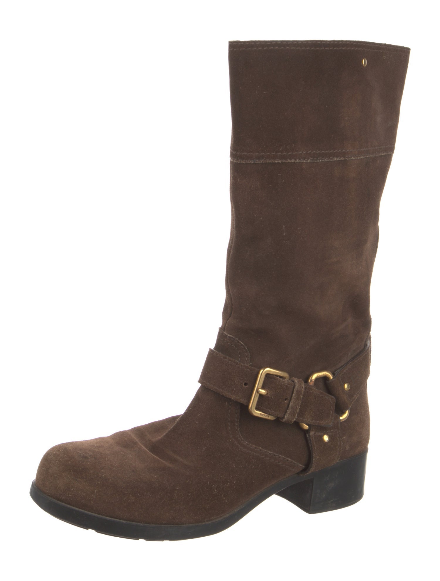 Prada Sport Suede Moto Boots